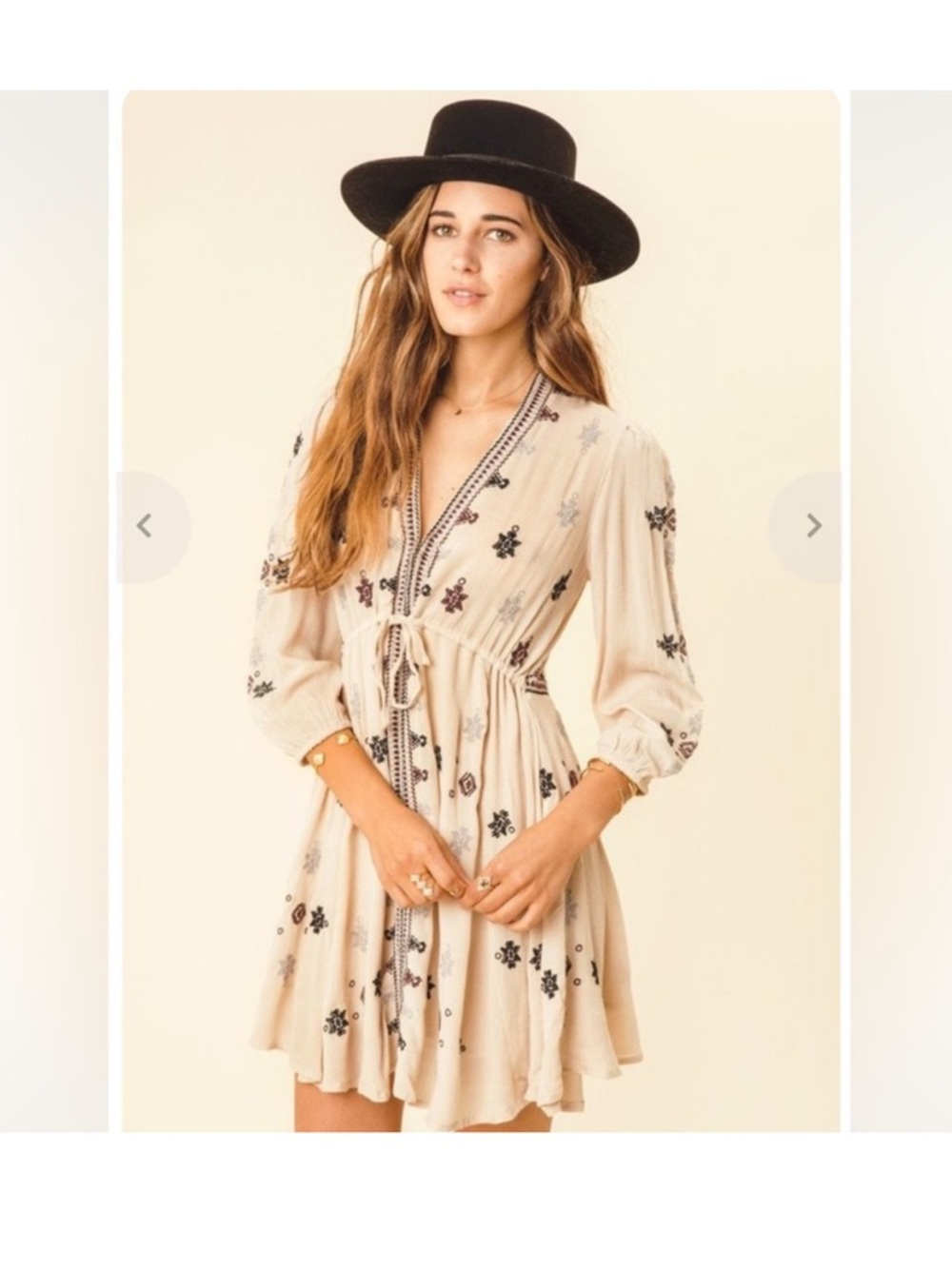 Free People Stargazer Embroidered Tunic Dress Sz XS Lined